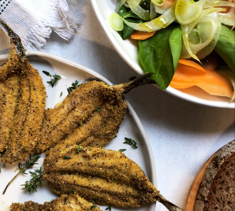 ALICI IMPANATE E CONTORNO DI STAGIONE